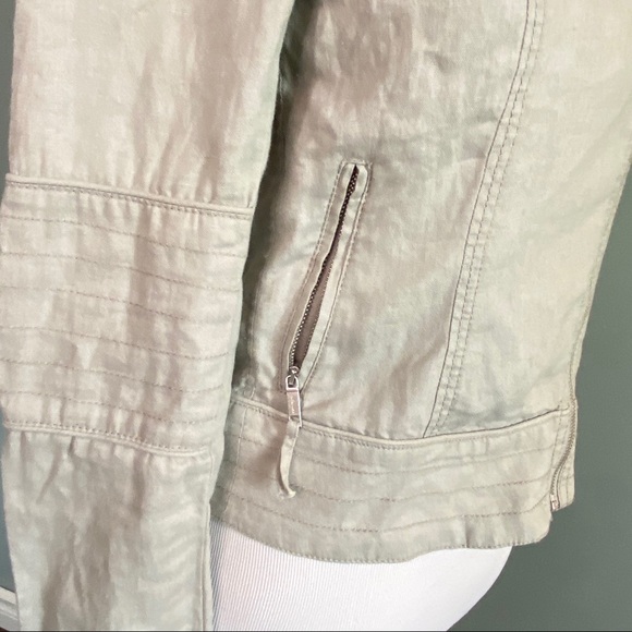 Olsen 100% linen asymmetrical zip up jacket xs - Picture 6 of 12